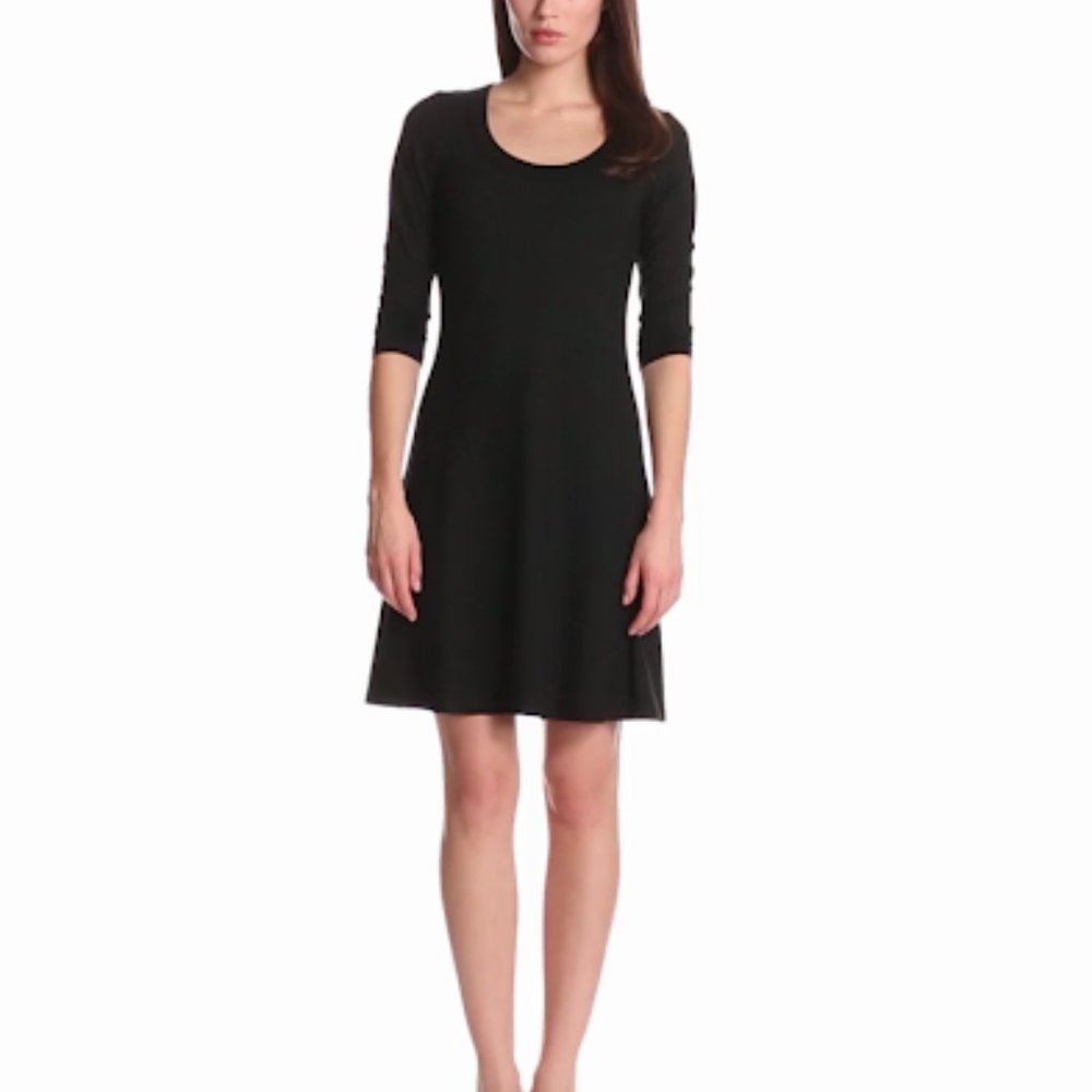 Black Short Sleeve A Line Simple Dress